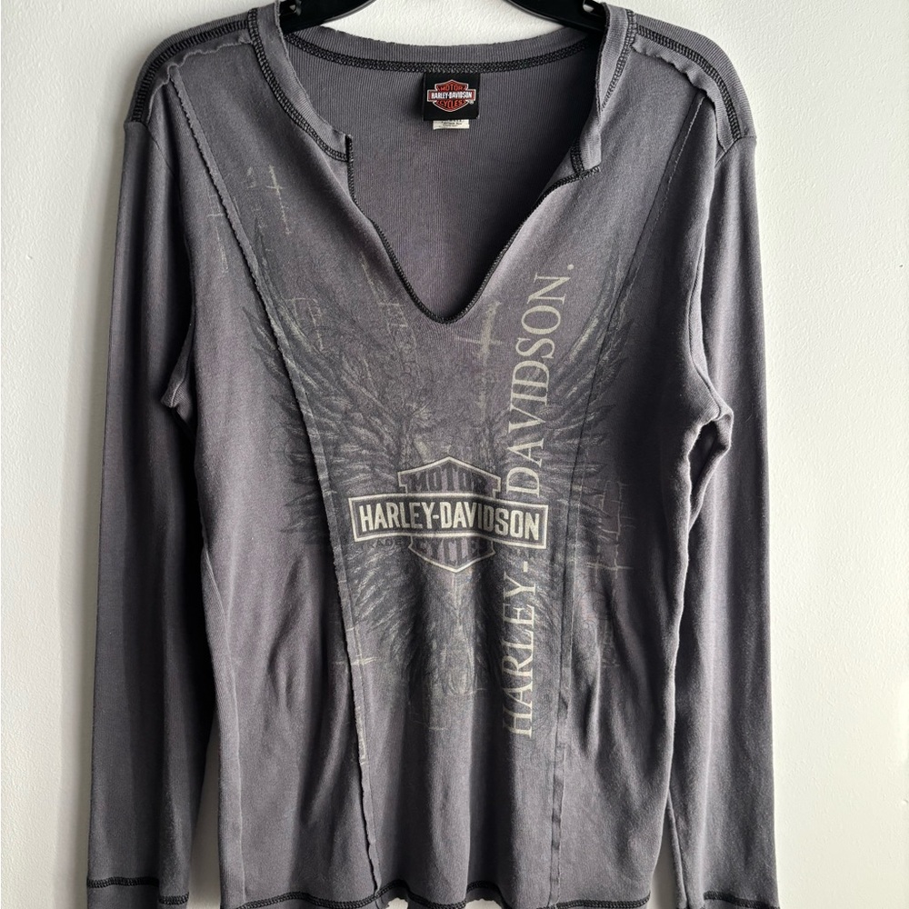 Harley-Davidson Charcoal Long Sleeve Women's Tee